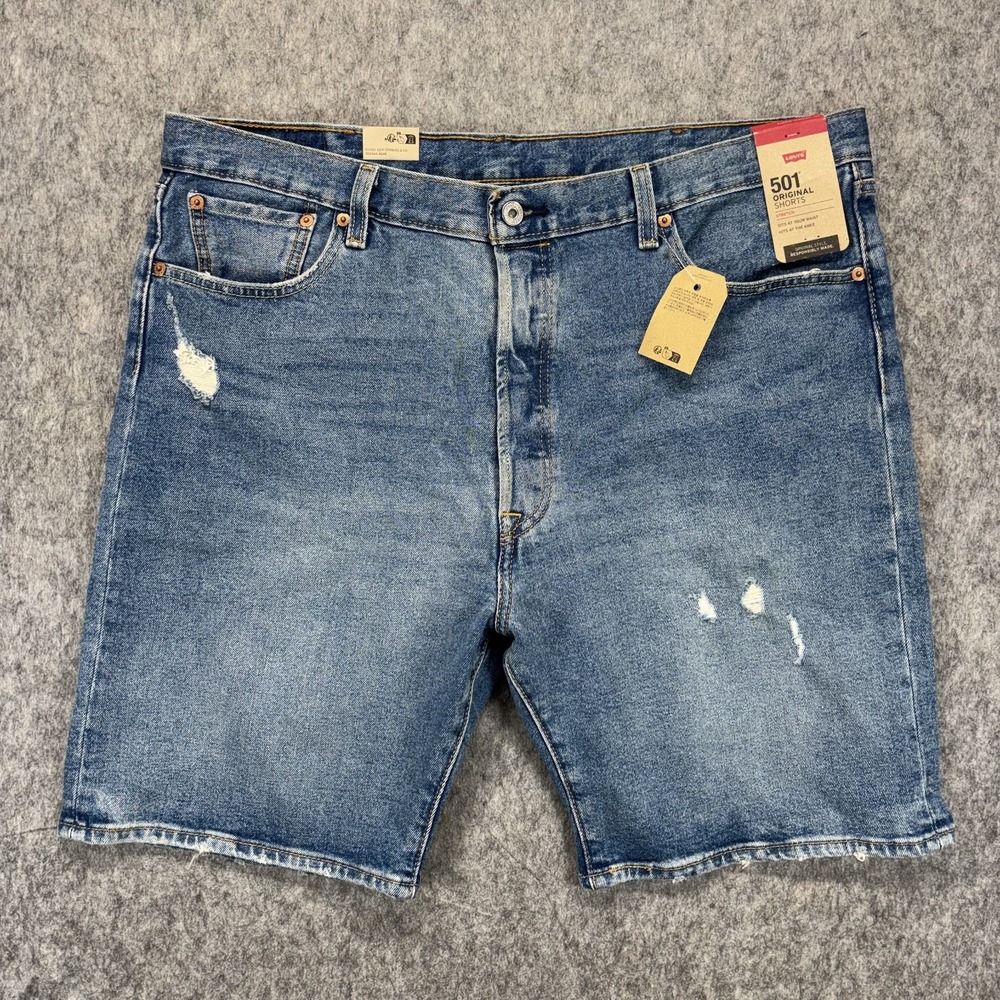Levi's 501 Denim Shorts Men's‎ 40x9 Jean Jorts Denim Blue Stretch New $50